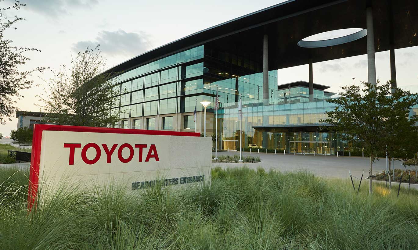 The Toyota entrance sign