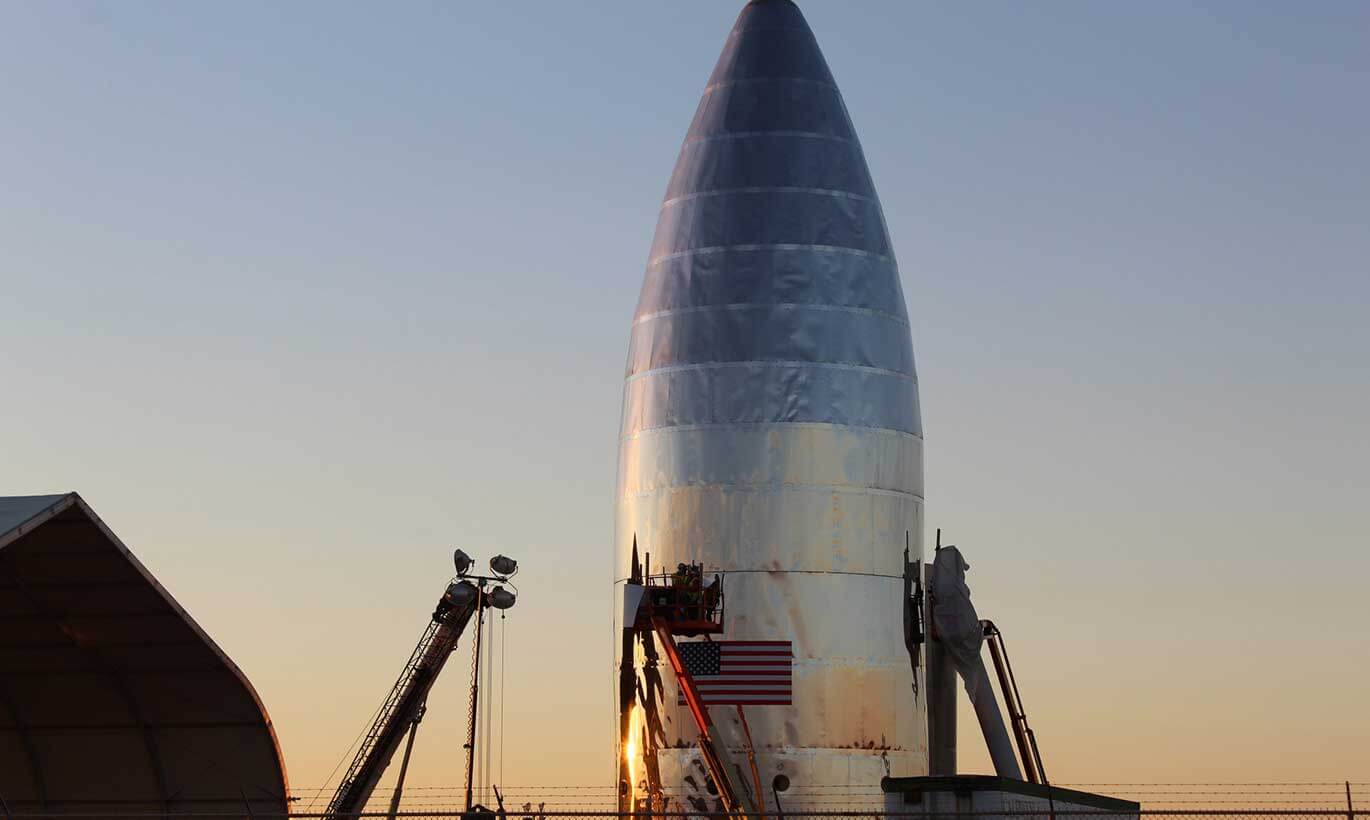 A SpaceX aircraft prepares for launch.