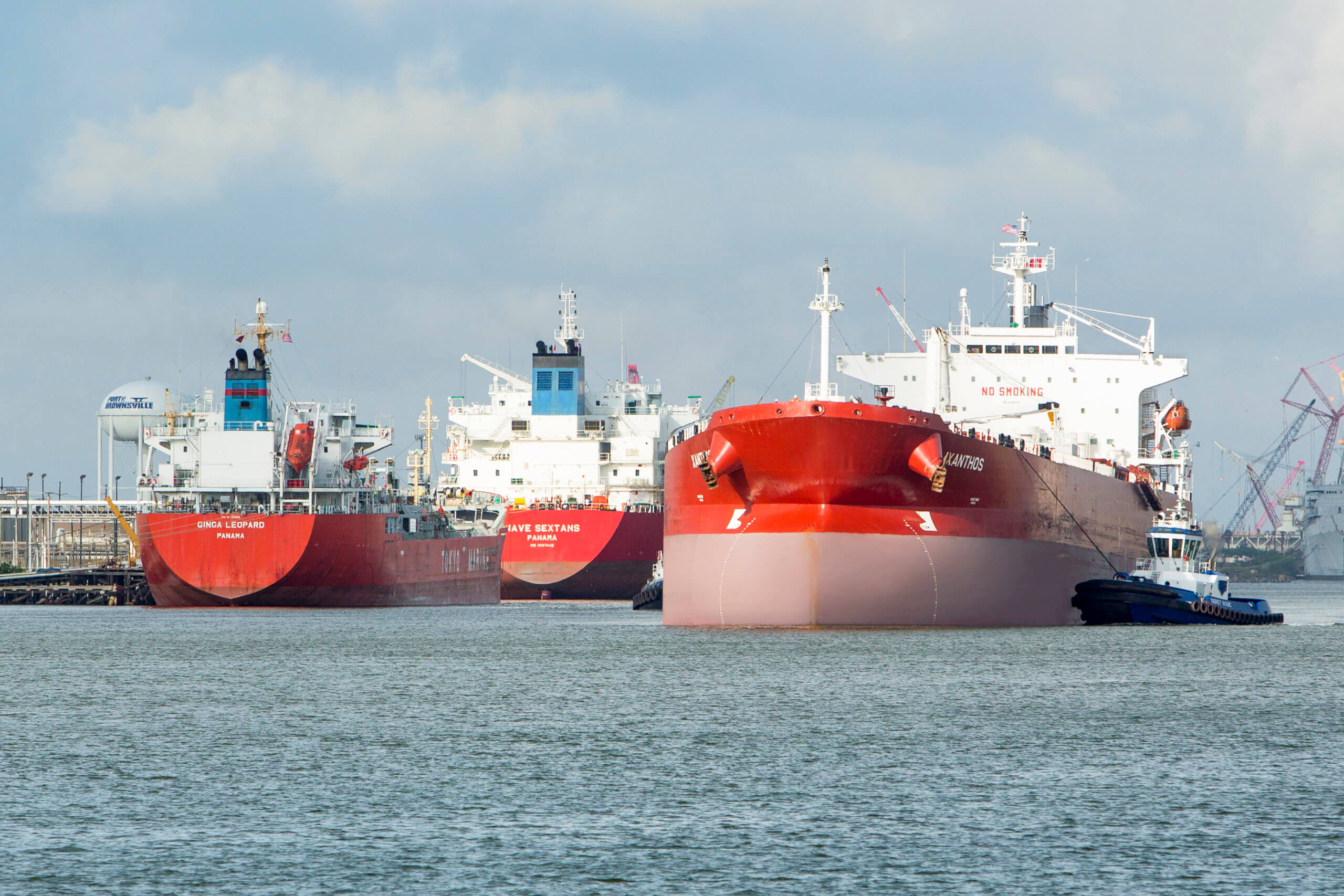 Oil tankers at the ship channel