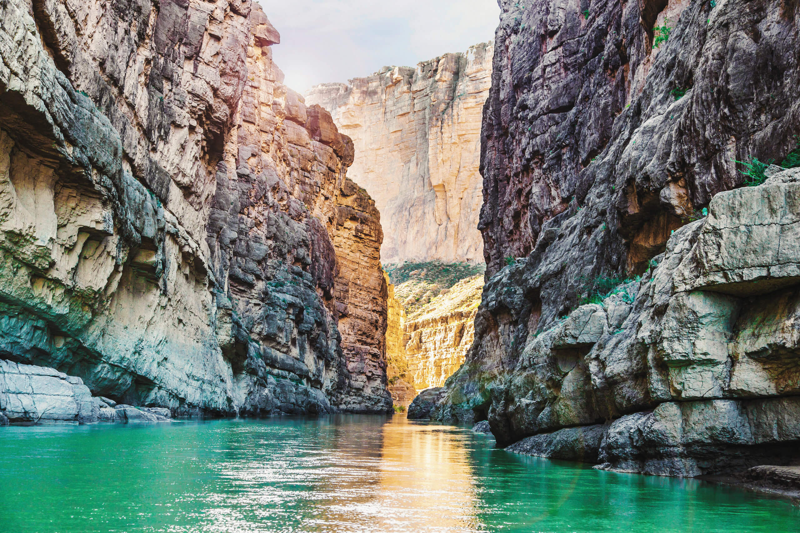 Beautiful scenic view of the Rio Grande River in Big Bend National Park at the border with Mexico