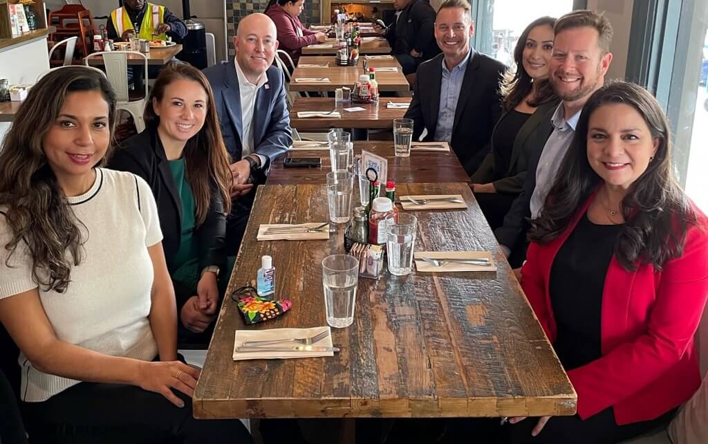 Texas Economic Development mission to California with business executives at lunch