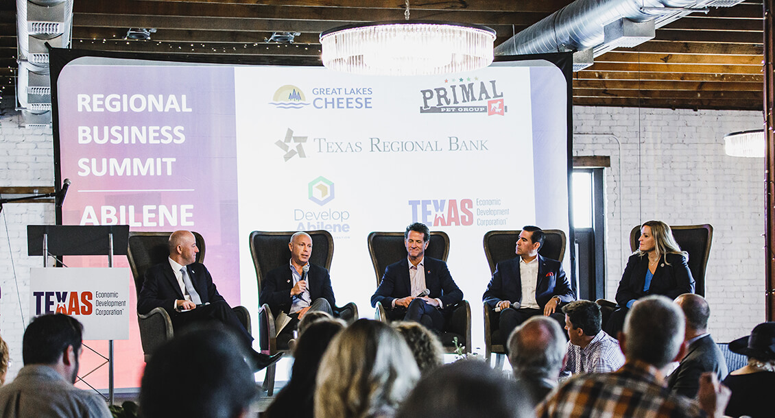 Abilene regional businesses panel with CEO Robert Allen discussing city's business climate