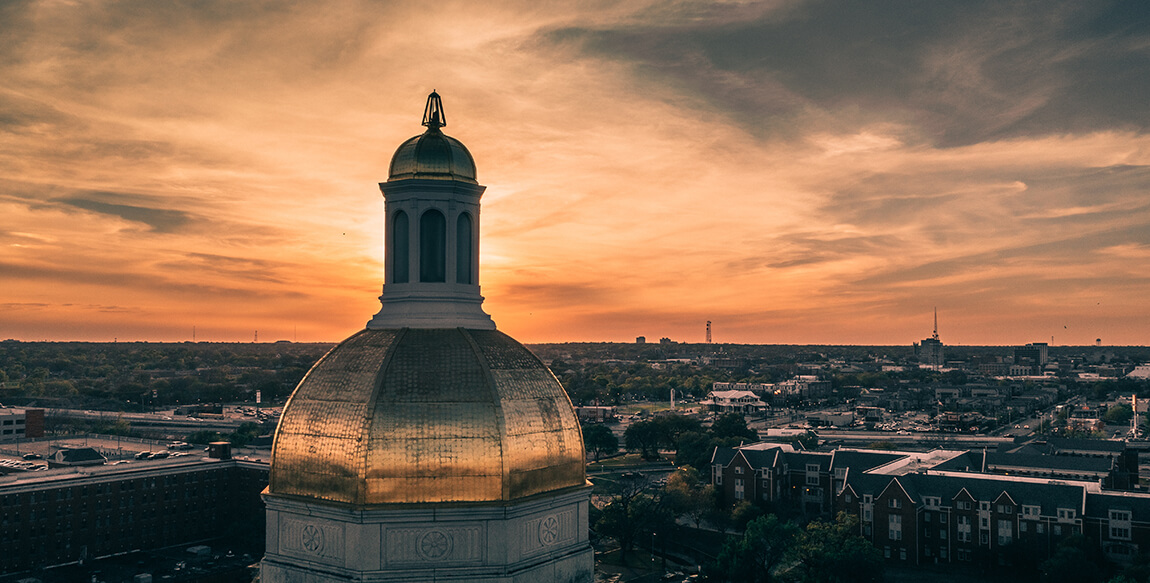 Pat Neff Hall at sunset in Waco, Texas