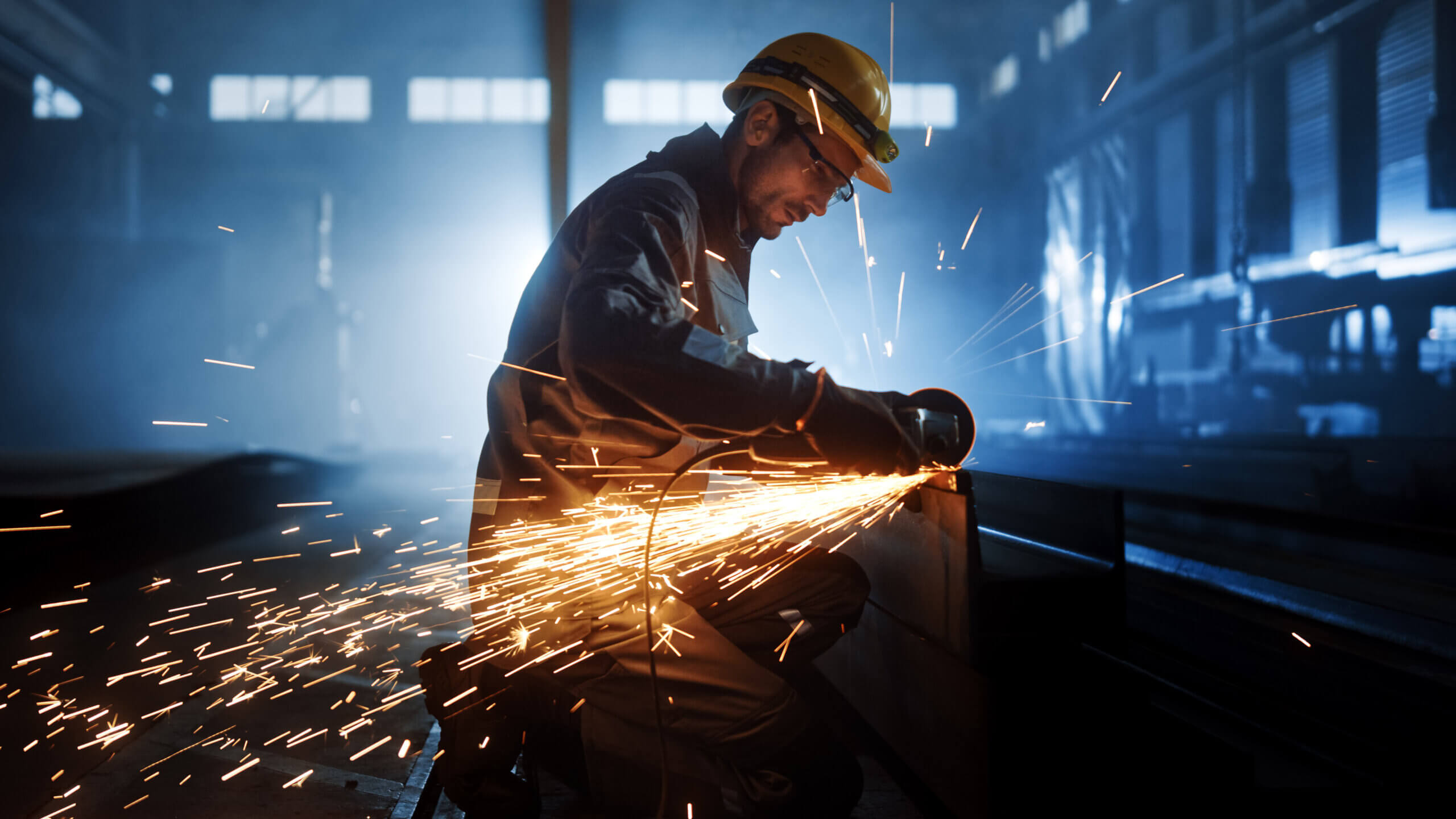 man welding