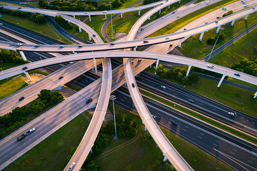 Interstate interchange in Texas