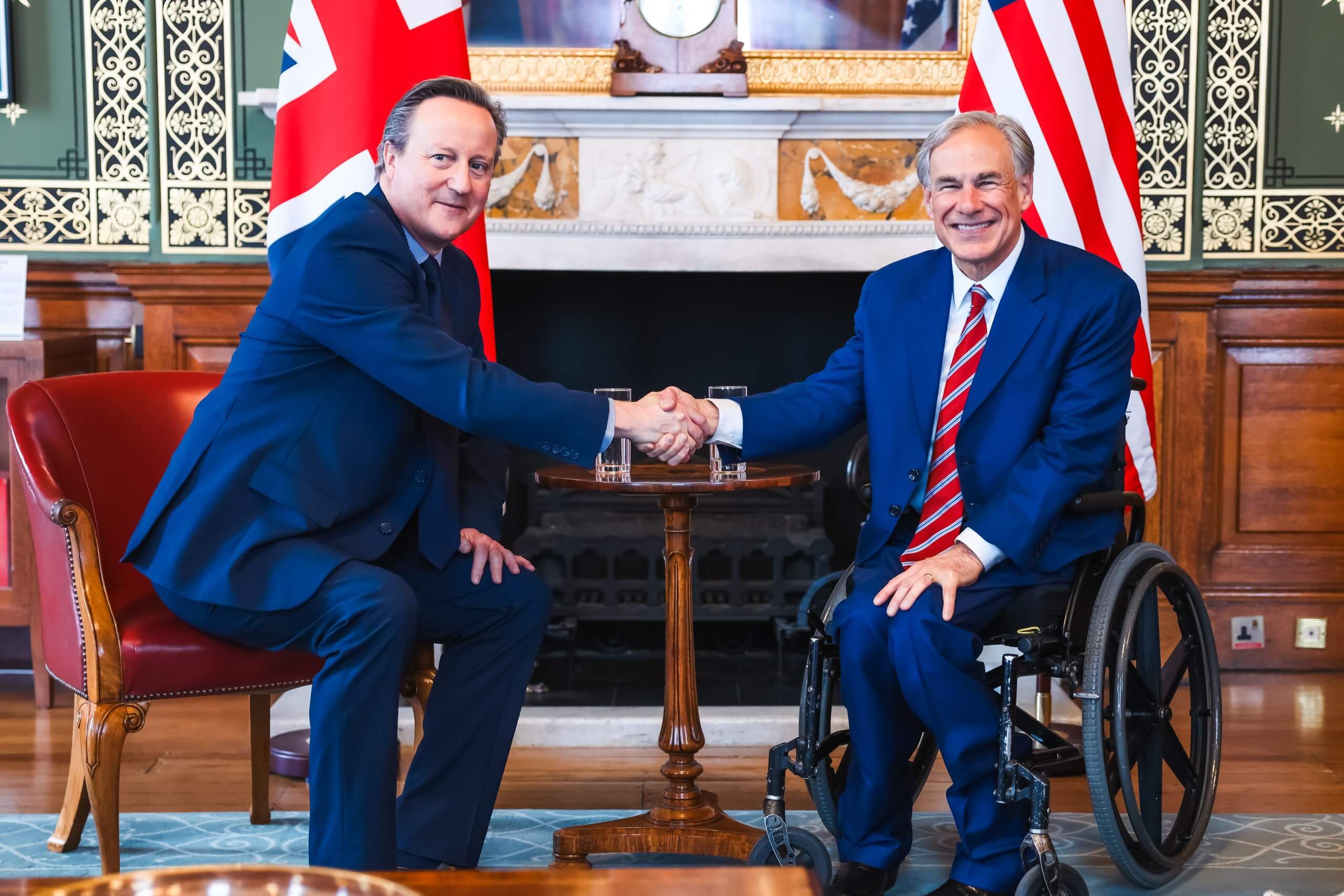 Governor Abbott and Secretary of State for Foreign, Commonwealth and Development Affairs of the United Kingdom